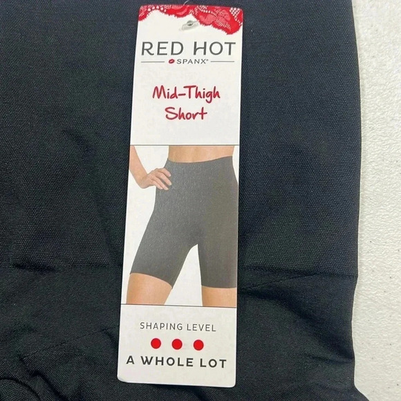 Red Hot by Spanx Mid-Thigh Shaper Shorts Black Size 1X New - Picture 4 of 7
